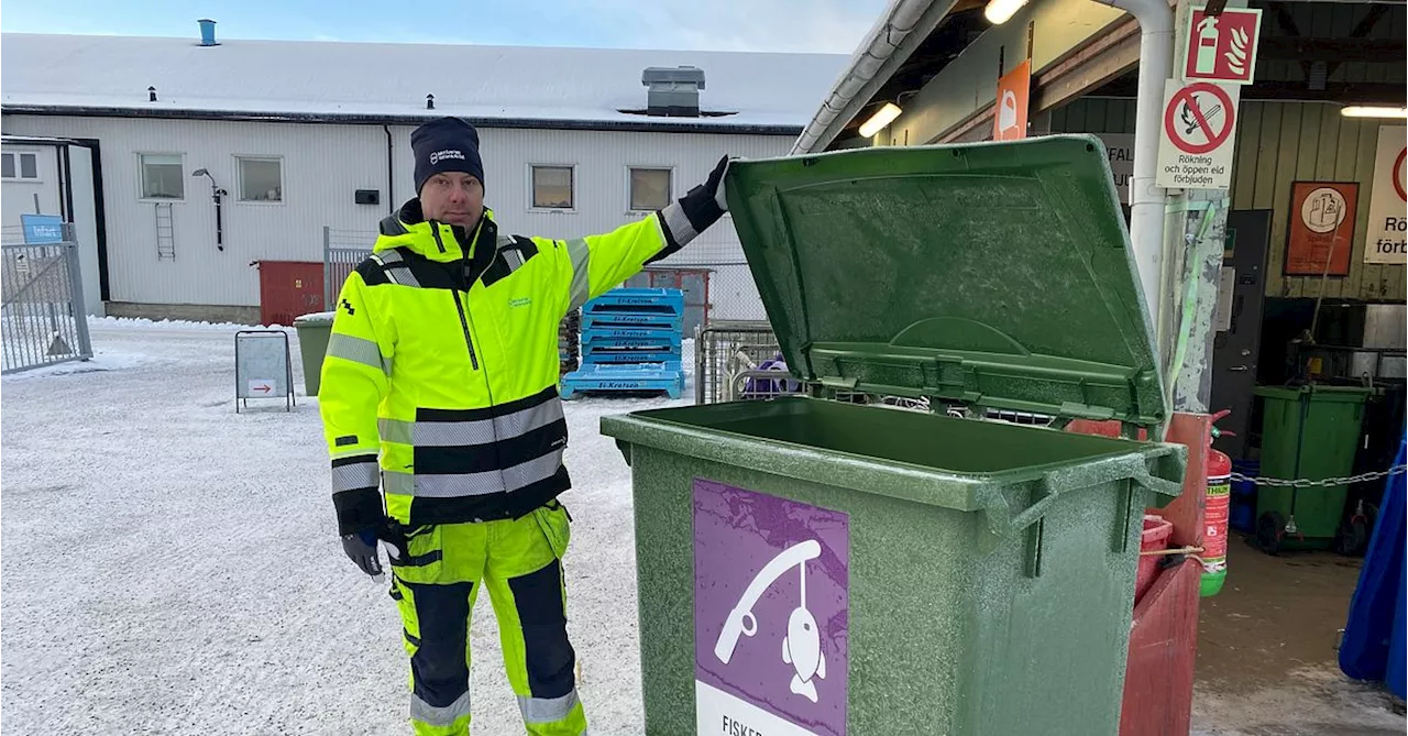 Första dagen för fisketillbehör-återvinning i Sundsvall