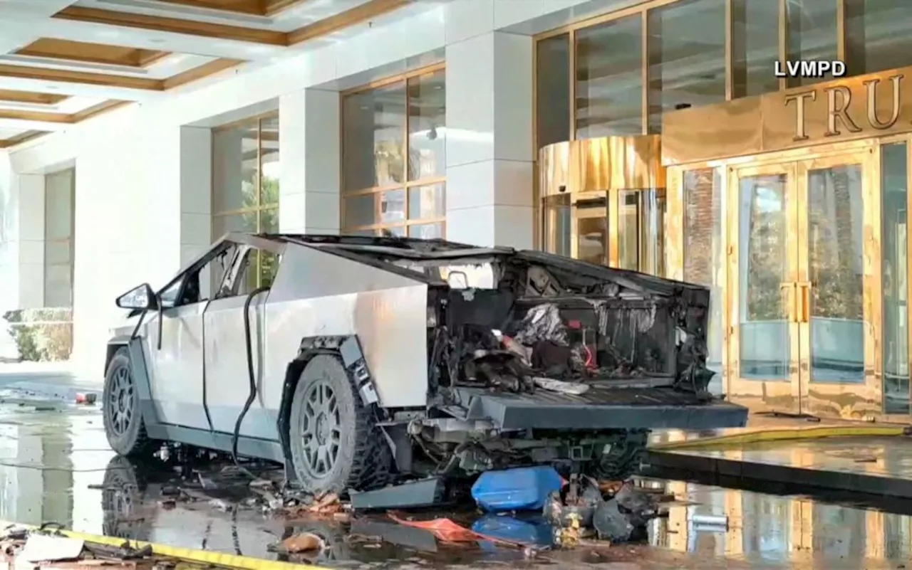 Tesla Cybertruck Explodes Outside Trump Hotel in Las Vegas