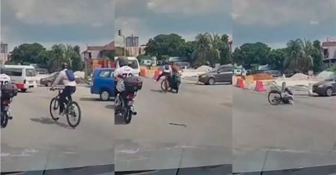 Cyclist's Reckless Ride Sparks Outrage After Collision With Motorcyclist