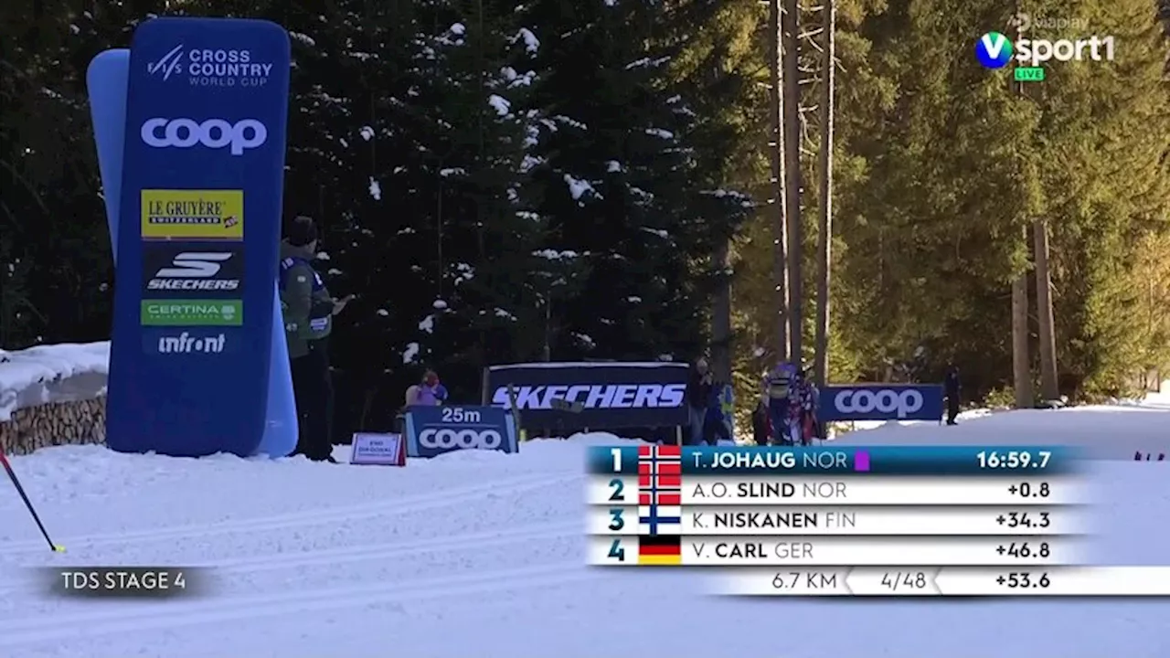 Slind vinner Tour de Ski etappe, Johaug leder