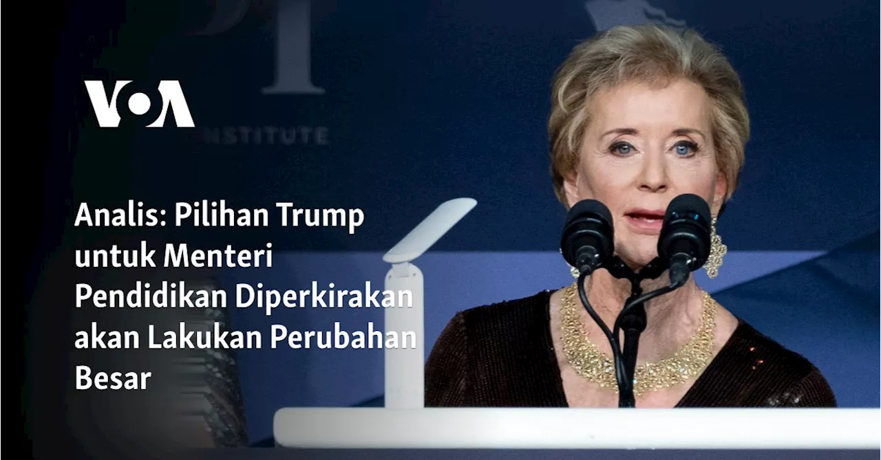 Linda McMahon Dipilih Jadi Menteri Pendidikan