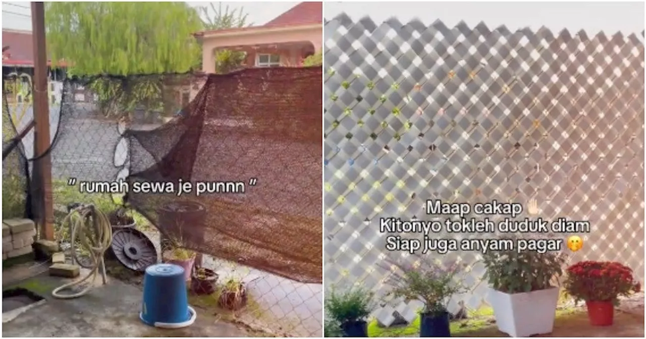 Malaysian Decorates Rented Fence Like a White Picket Fence