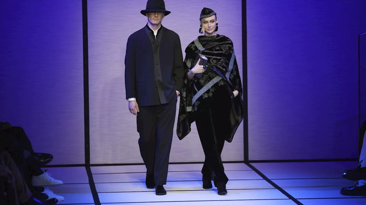 Giorgio Armani shines at Milan Fashion Week with shimmering menswear collection