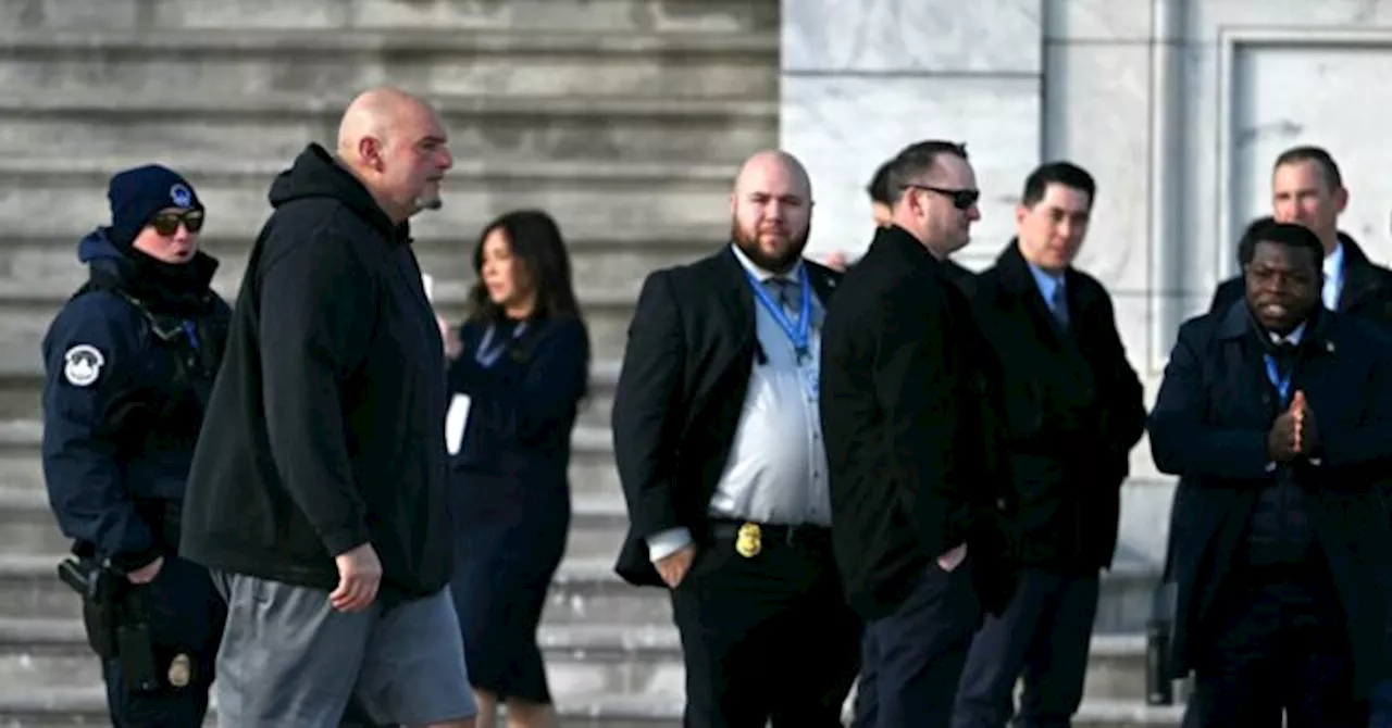 Sen. John Fetterman Arrives at Inauguration in Hoodie and Shorts