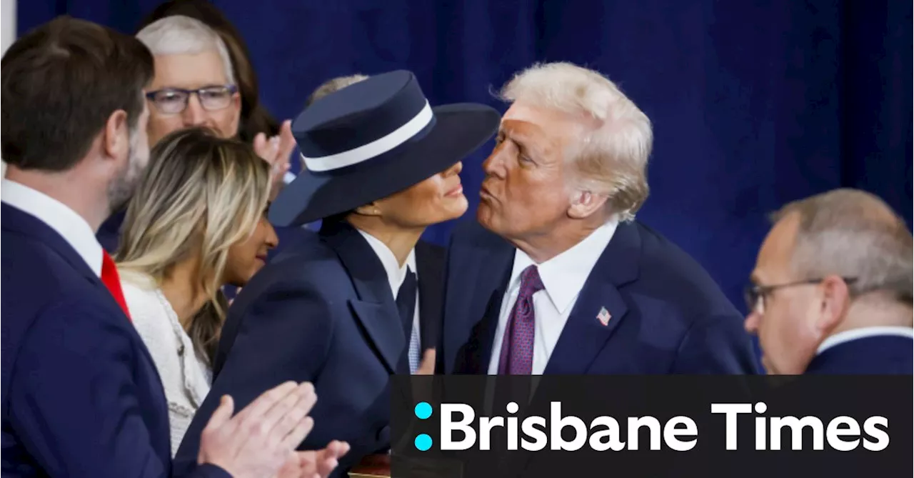 Tense looks from ex-presidents, swipes at Biden, a kiss fail: Trump’s victory lap