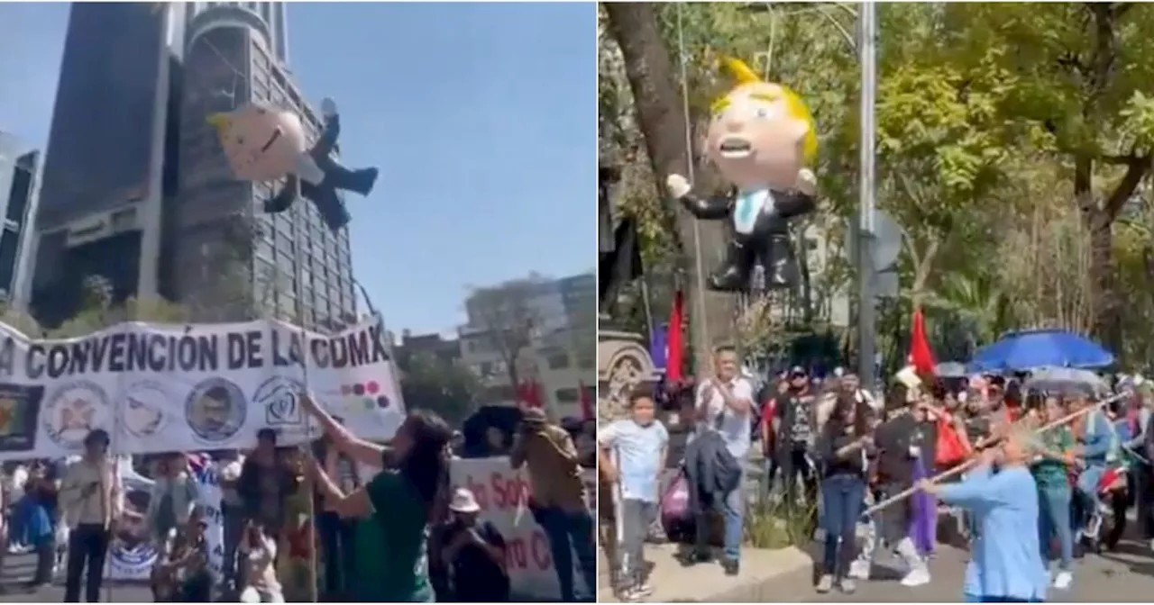 Protestan frente a embajada de EU en México ante llegada de Trump