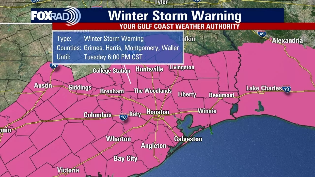 Houston weather: Winter Storm Warning in effect until Tuesday night