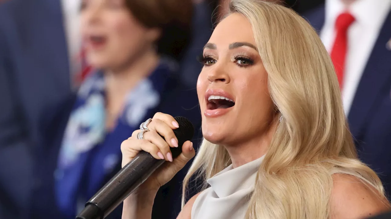 Con un elegante look clásico, Carrie Underwood cantó durante la toma de posesión de Donald Trump