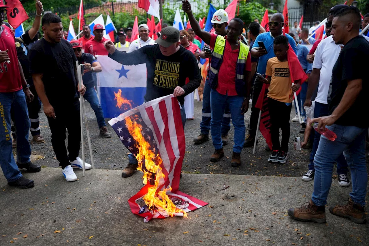 Bandeiras dos Estados Unidos são queimadas no Panamá após falas de Trump sobre canal