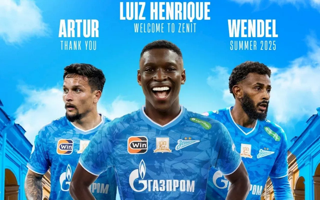 Zenit anuncia contratação de Luiz Henrique e idas de Arthur e Wendel para o Botafogo