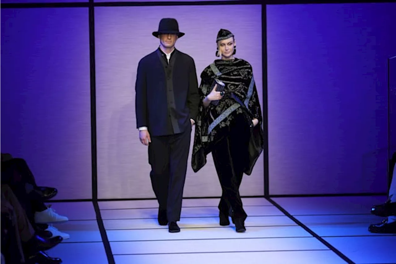 Giorgio Armani's Fall-Winter 2025-2026 Collection Glistens at Milan Fashion Week