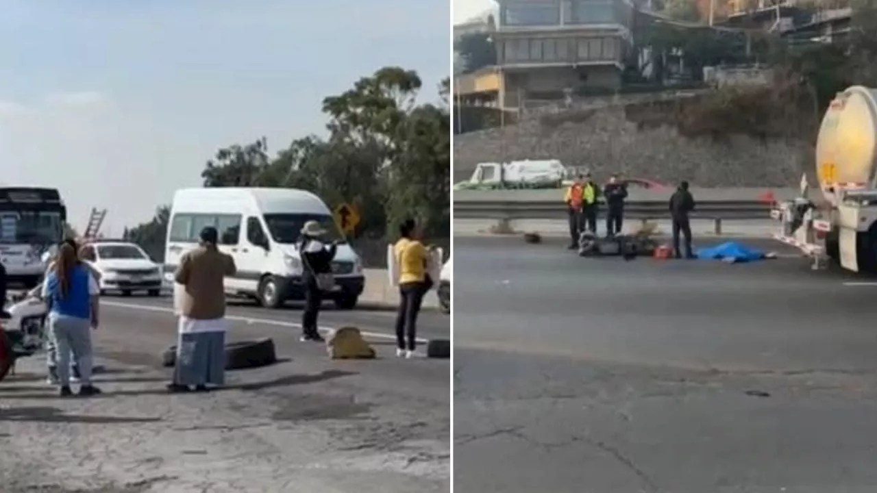 México-Pachuca: Tráfico pesado por accidente donde muere motociclista y bloqueo; te decimos dónde