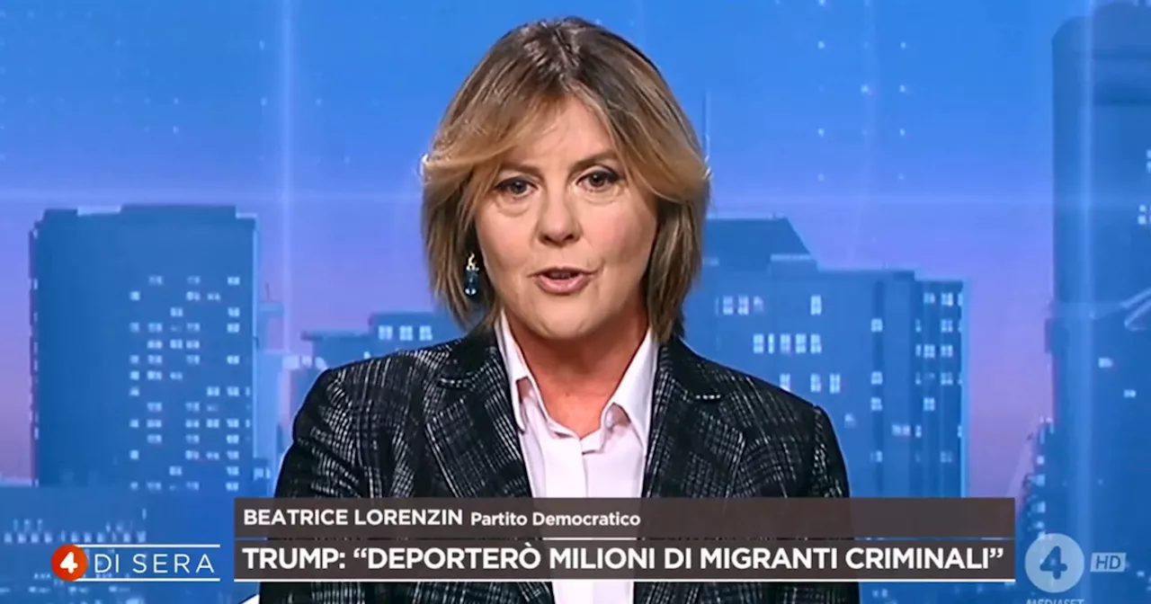 4 di Sera, la dem Lorenzin: &#034;Cosa mi ha colpito del discorso di Trump&#034;