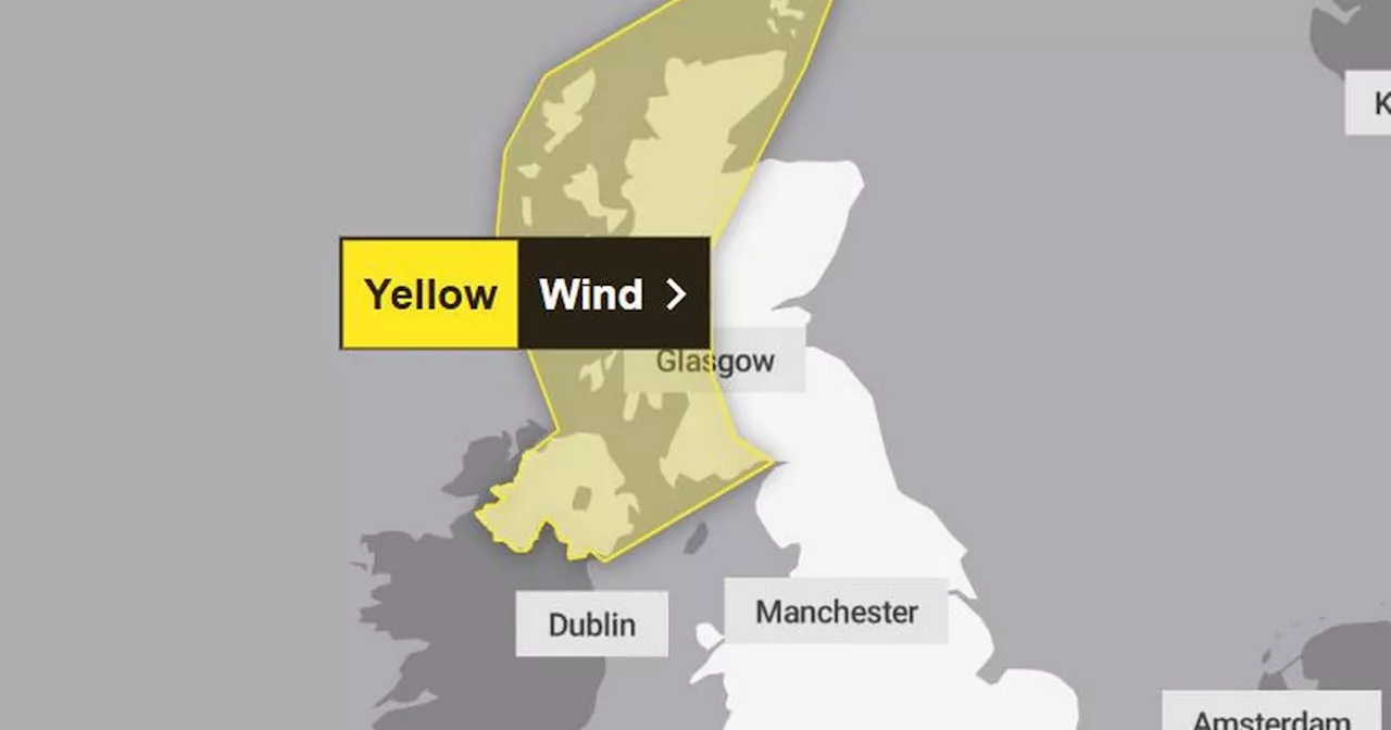 Full list of areas covered by Met Office warning as 80mph winds to batter UK