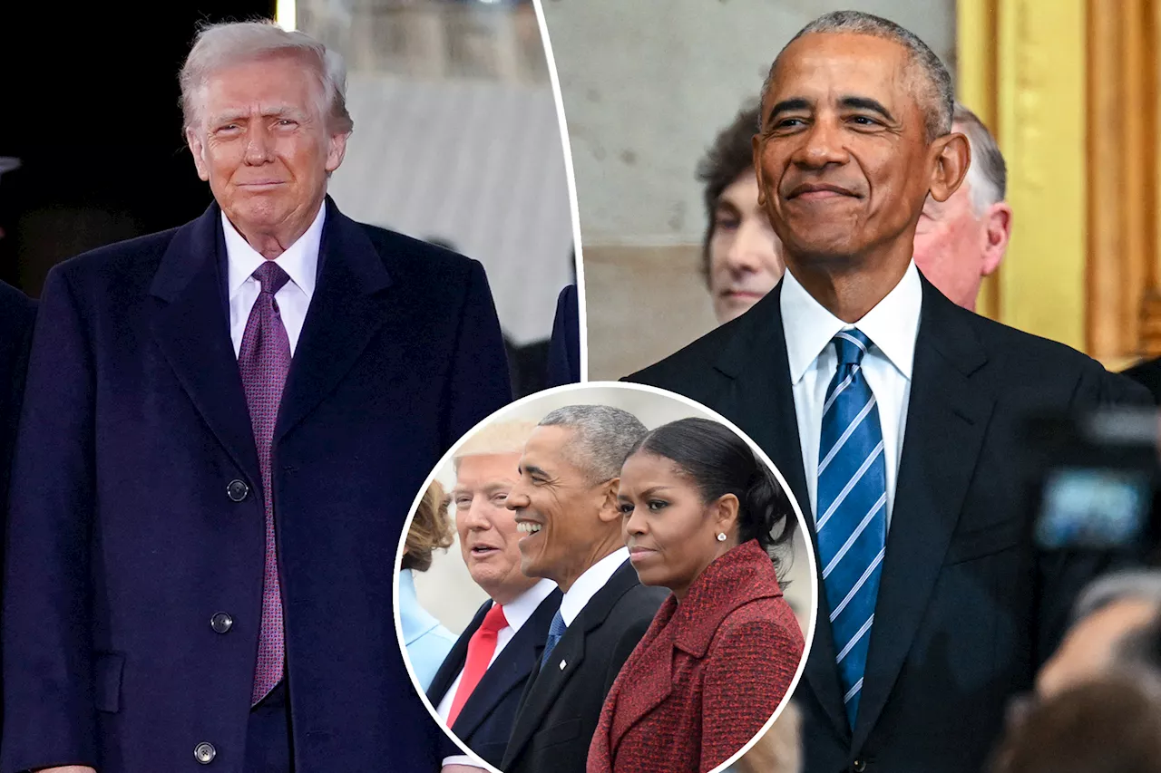 Barack Obama arrives at Donald Trump's inauguration without Michelle