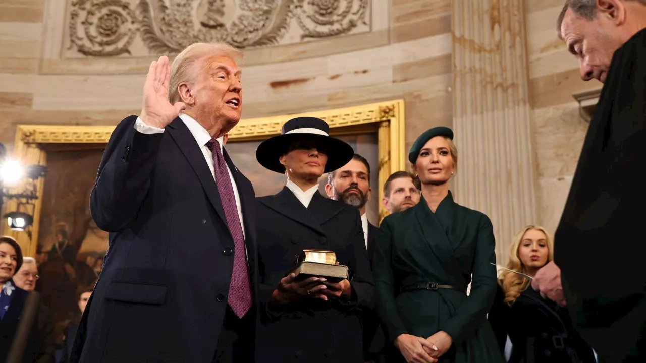 Trump did not place hand on Bible during his inauguration