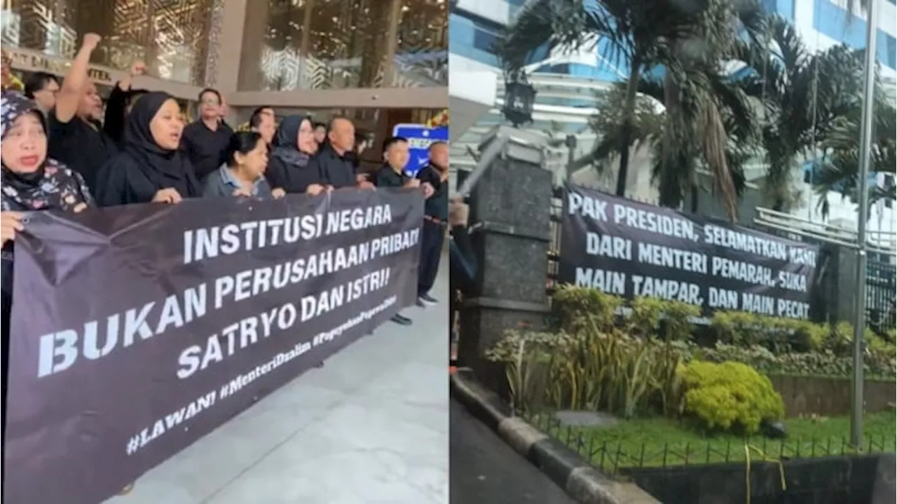 Puluhan Pegawai Kemendikti Demo, Tuding Menteri Satryo Suka Tampar dan Pecat Secara Sepihak