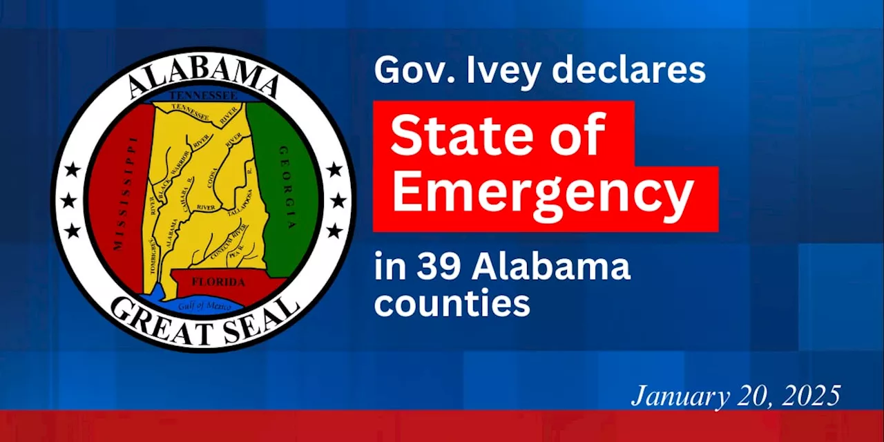 Governor Ivey Declares State of Emergency for 39 Alabama Counties Ahead of Winter Weather