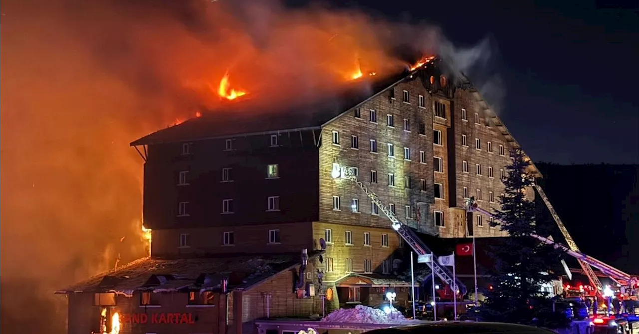 At least 10 dead, 32 injured in a hotel fire at a ski resort in Turkey