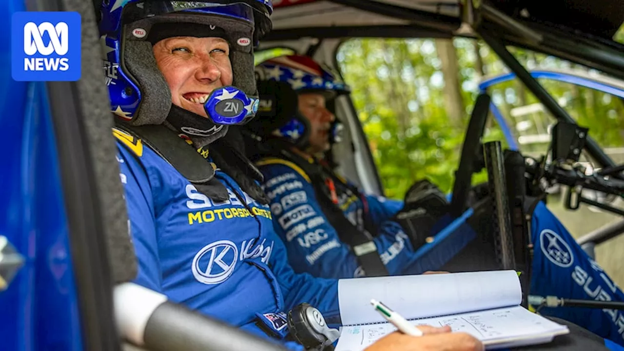 Australian international rally car veteran co-drives with Travis Pastrana