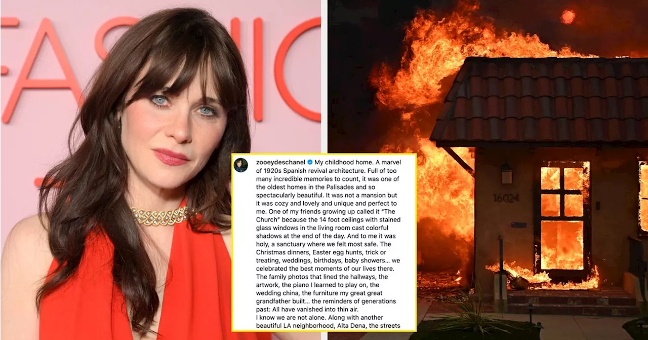 Zooey Deschanel Shares Heartbreaking Photos of Childhood Home Destroyed in LA Fires