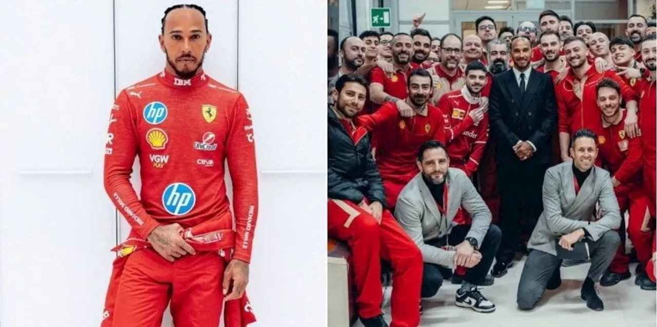 Hamilton, prima foto ufficiale con la tuta della Ferrari: tifosi impazziti sui social