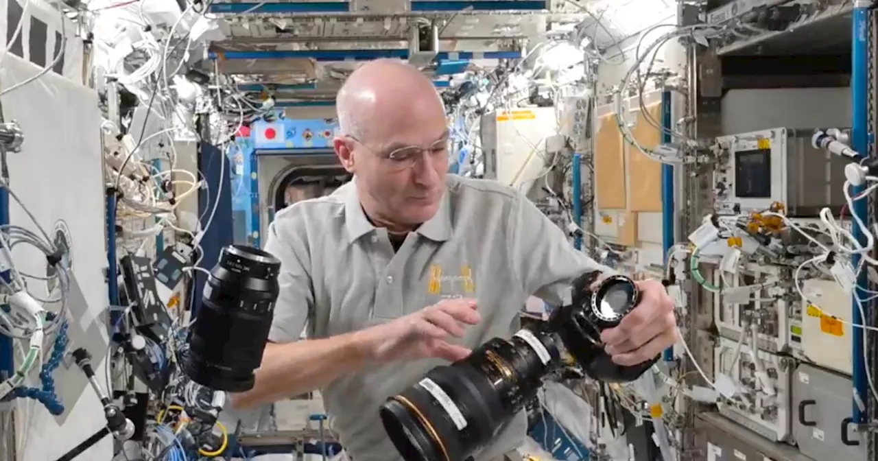 Astronaut Don Pettit Changes Camera Lenses in Microgravity