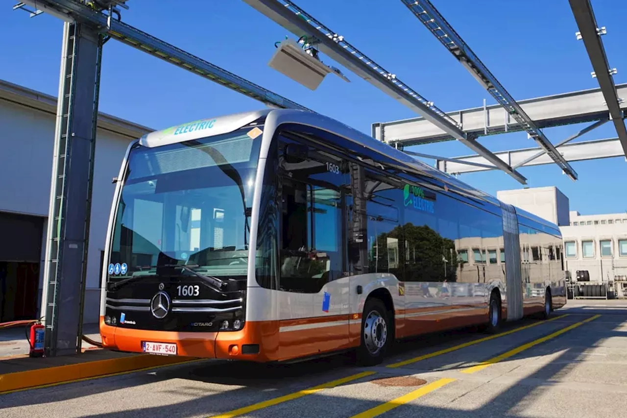 Brüssel setzt erste E-Gelenkbusse von Daimler im Linienverkehr ein