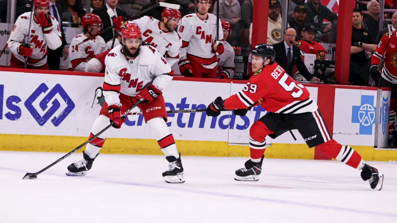 Aho Scores in Overtime as Hurricanes Beat Blackhawks