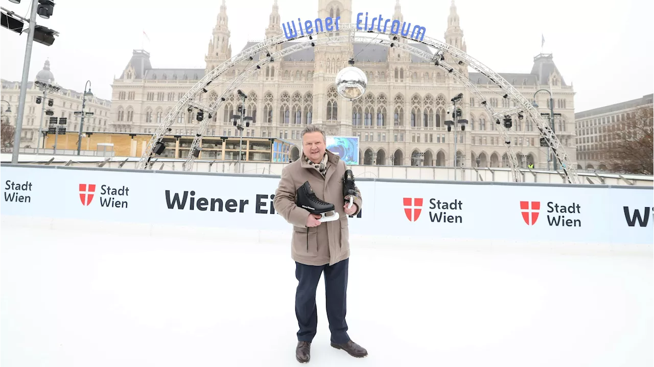  Bürgermeister und Rathausmann am Eistraum in Wien