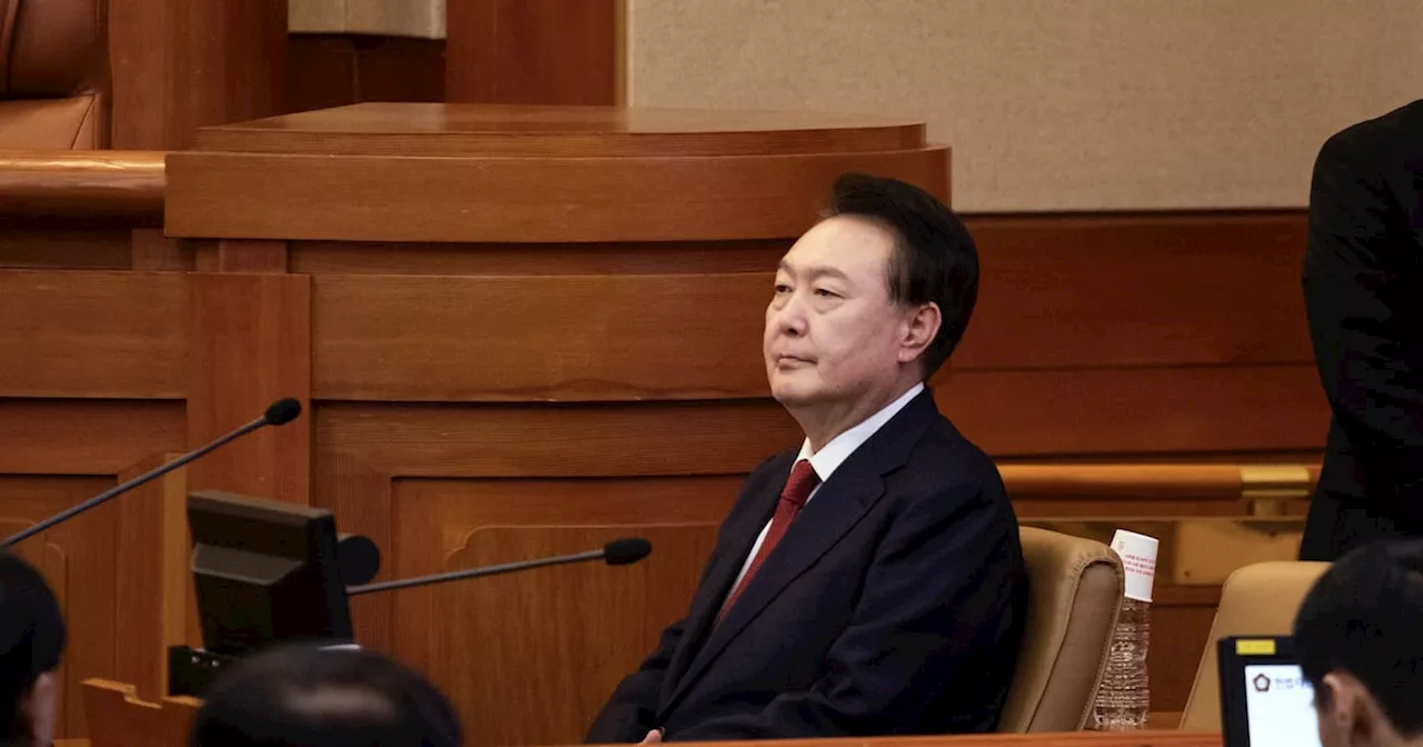 South Korean President Yoon Seok-youl Appears at Impeachment Hearing