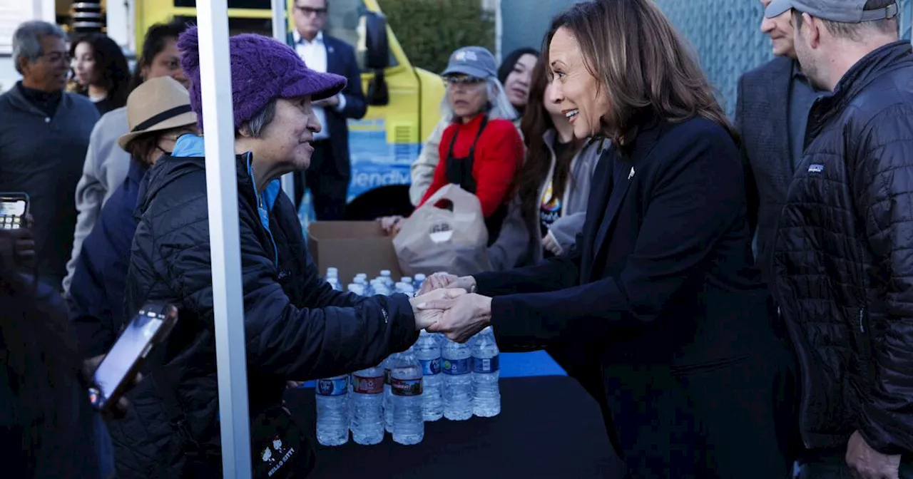 Kamala Harris Visits California Wildfire Sites, Meets with Volunteers and Firefighters