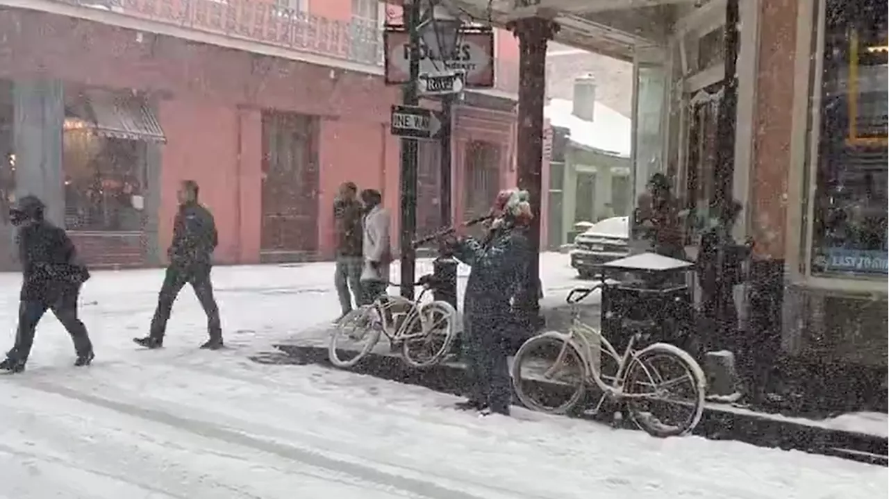 États-Unis : la Nouvelle-Orléans, frappée par une rare tempête de neige, est méconnaissable