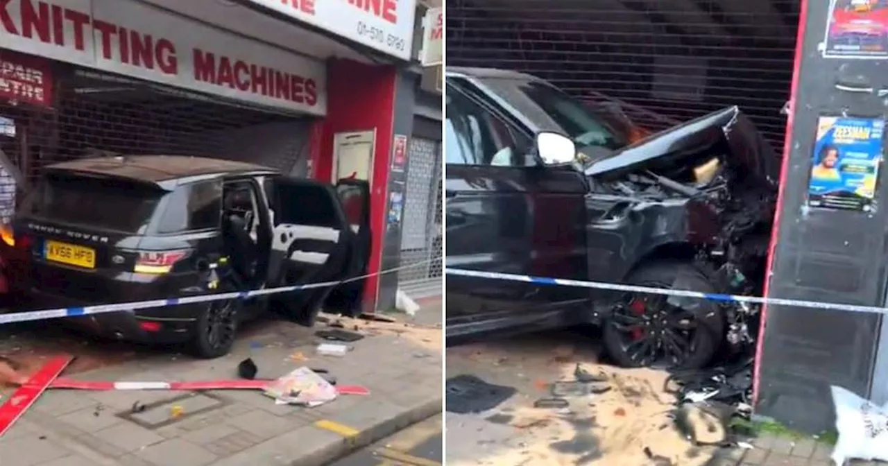 Range Rover CRASHES into West London sewing shop in early morning carnage