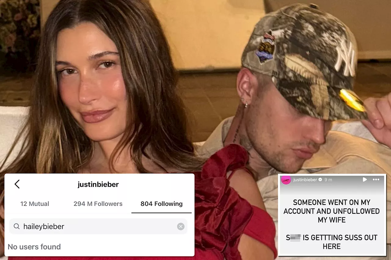 Justin Bieber Unfollows Hailey Bieber on Instagram, Sparks Divorce Rumors