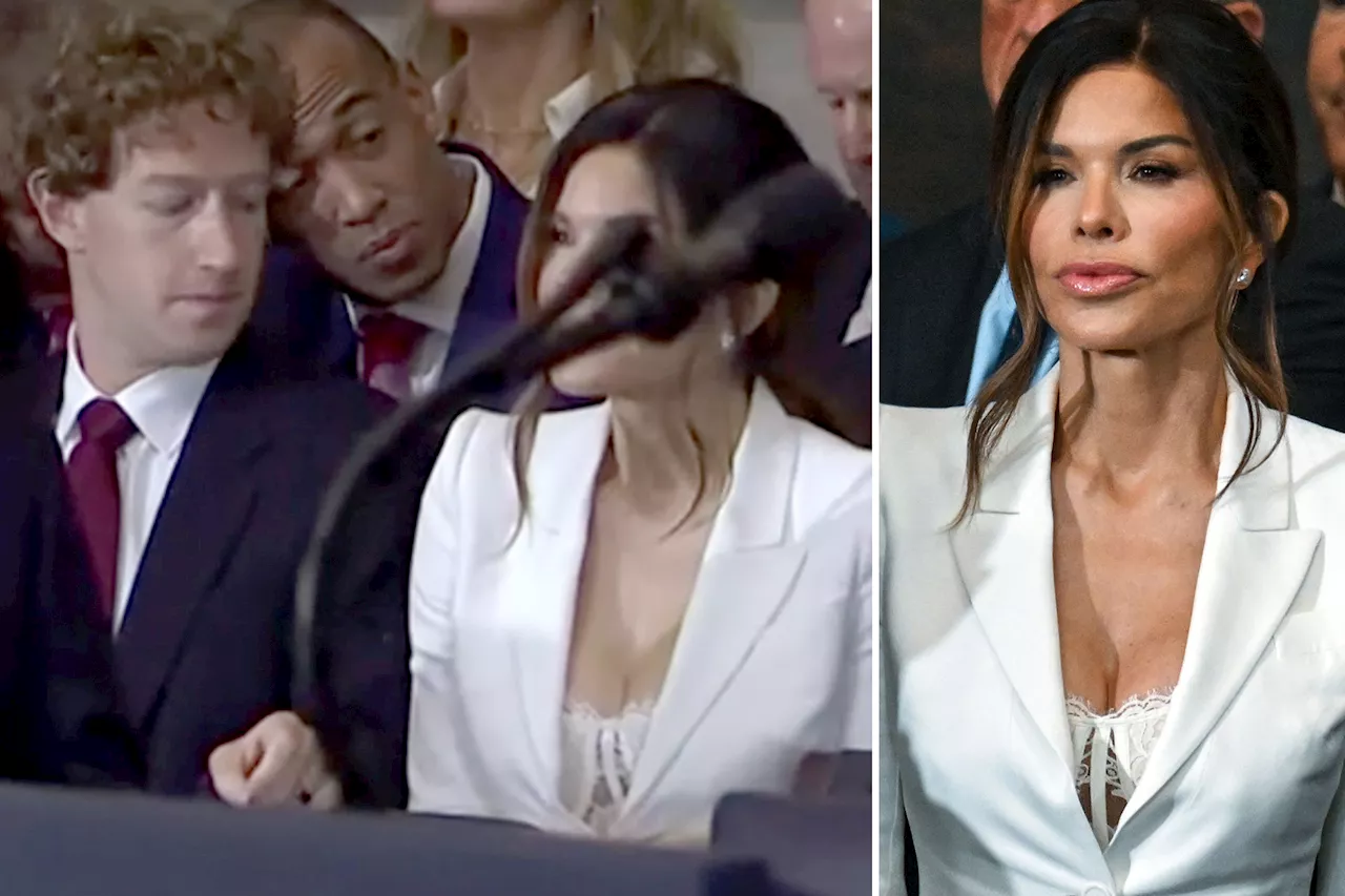 Mark Zuckerberg Appears to Stare at Lauren Sanchez's Cleavage at Trump's Inauguration