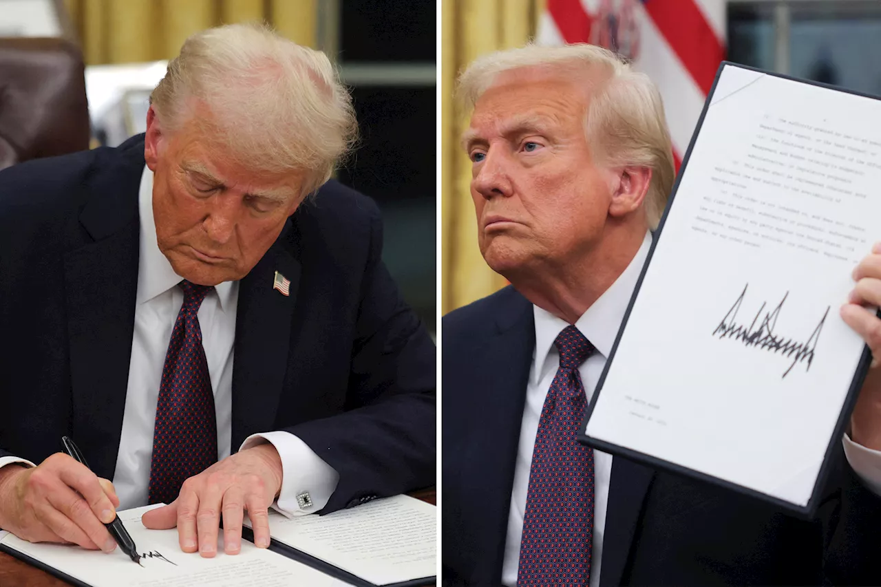 Trump signs dozens of executive orders in flurry of Day 1 activity moments after swearing-in