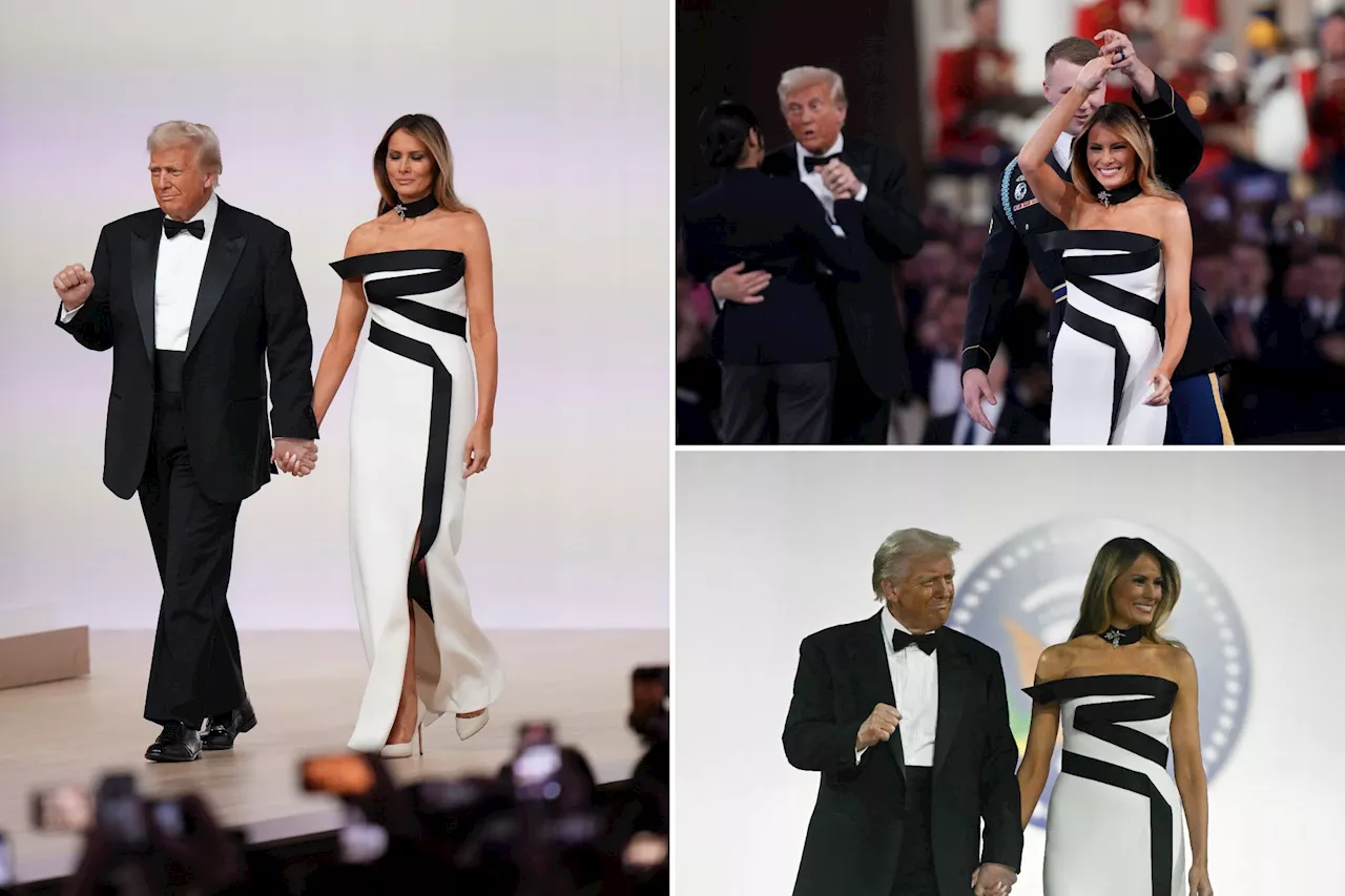 Melania Trump Stuns in Black-and-White Gown at President Trump's Inaugural Ball