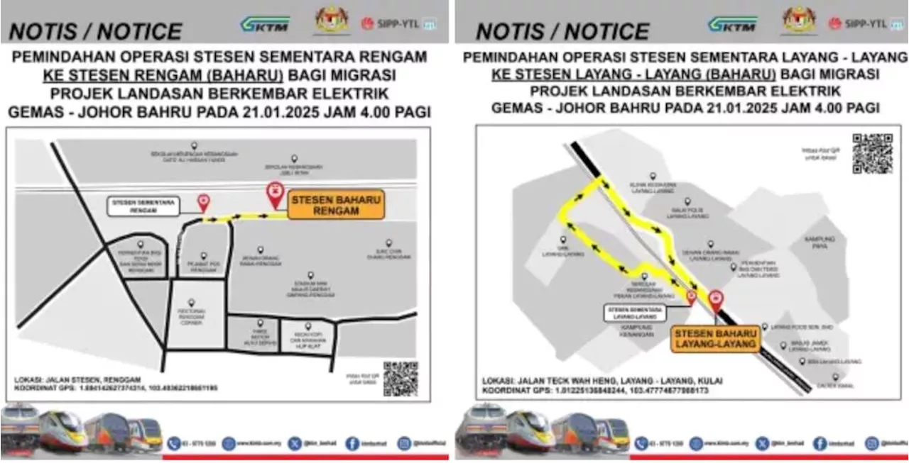 New KTM Rengam, Layang-Layang stations open today – Gemas-JB double tracking project progresses