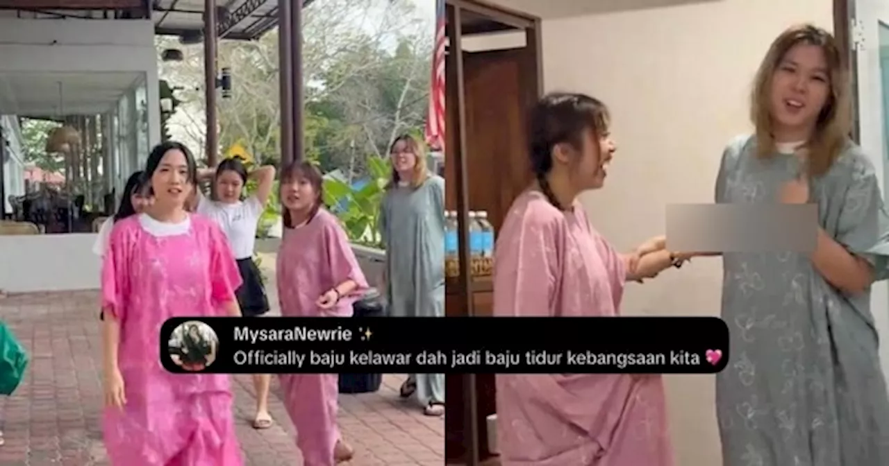 'Ini Baju Tidur Kebangsaan' - Reaksi Gadis Cina Cuba Pakai Baju Kelawar Cuit Hati Ramai