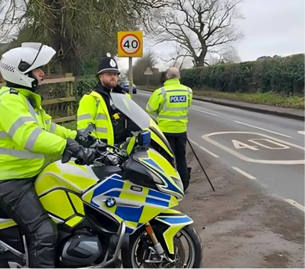 Police clock motorist driving at 55mph in 30mph zone in speed enforcement operation near Oswestry