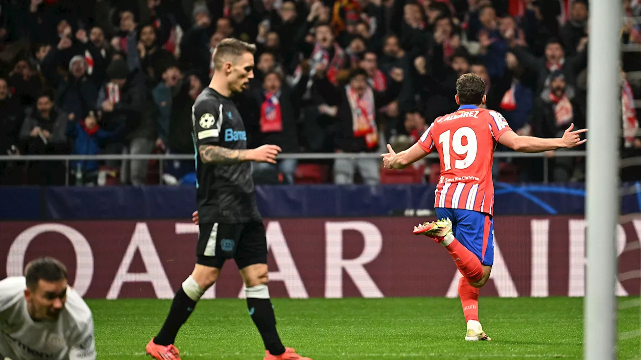 Atlético Madrid wint knap met 2-1 van Bayer Leverkusen in Champions League