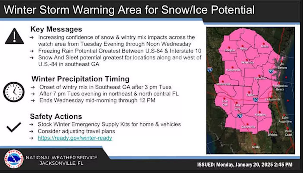 County-by-county: Emergency preparations, warming centers, school closures for rare winter storm in Southeast Georgia