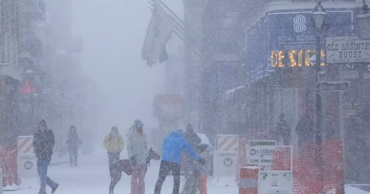 Storm drops record-breaking snow in New Orleans and the Florida Panhandle