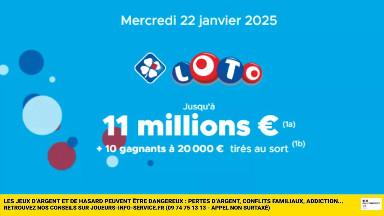 Loto du mercredi 22 janvier : 11 millions d'euros à gagner !