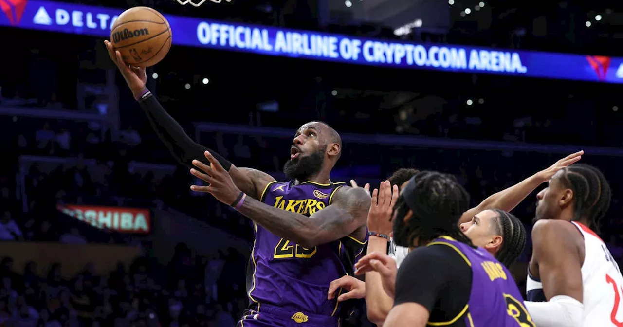 LeBron James Powers Lakers Past Wizards in Double-Digit Winning Streak