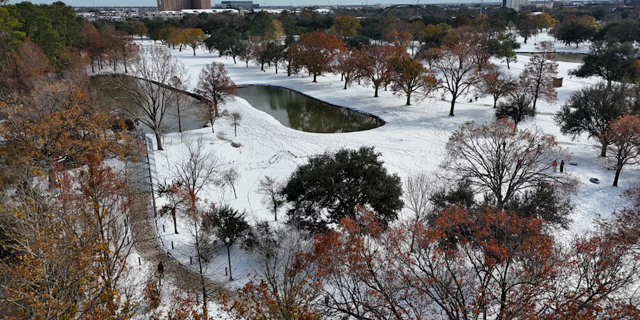 Tormenta de nieve inusual cubre de blanco Houston y Nueva Orleans