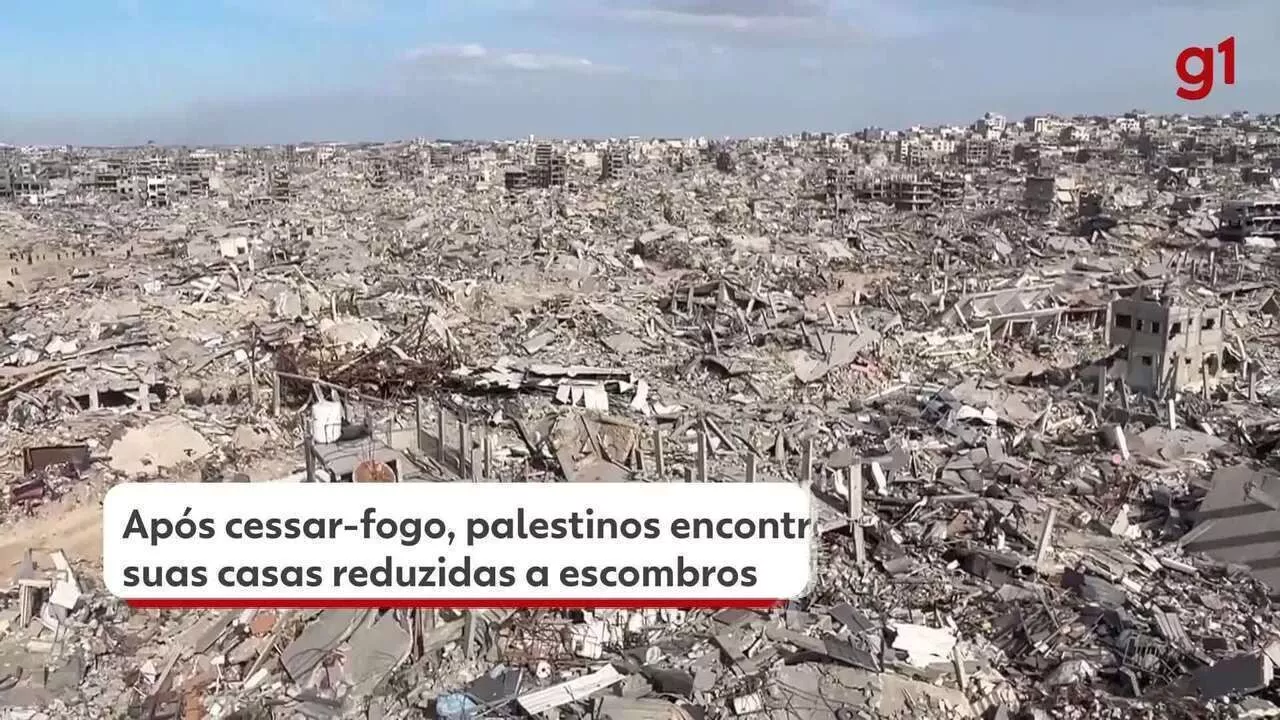 VÍDEO mostra Gaza reduzida a escombros após cessar-fogo; 'Virou uma cidade-fantasma', diz morador