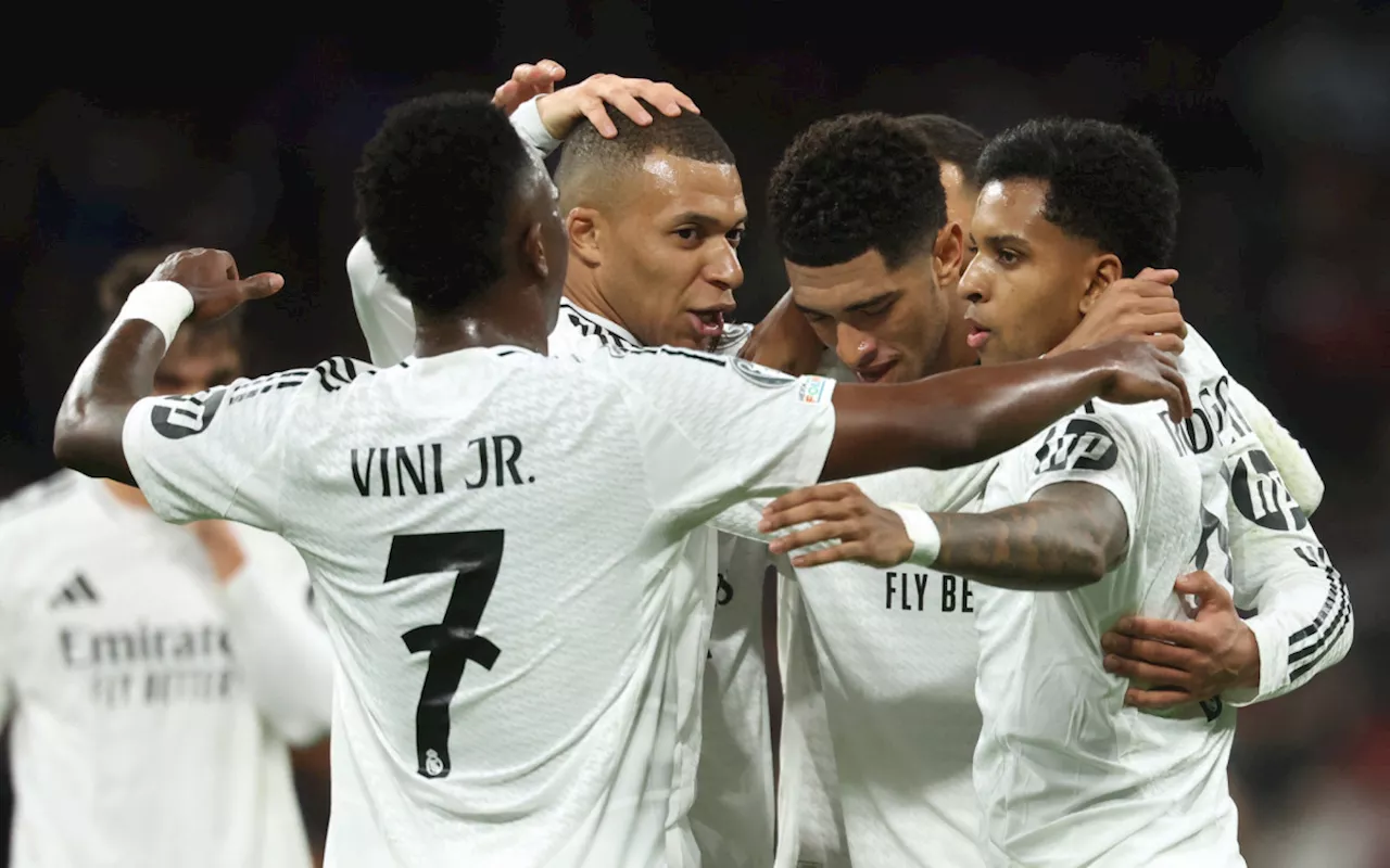 Com gols de Rodrygo e Vini Jr, Real Madrid goleia na Liga dos Campeões