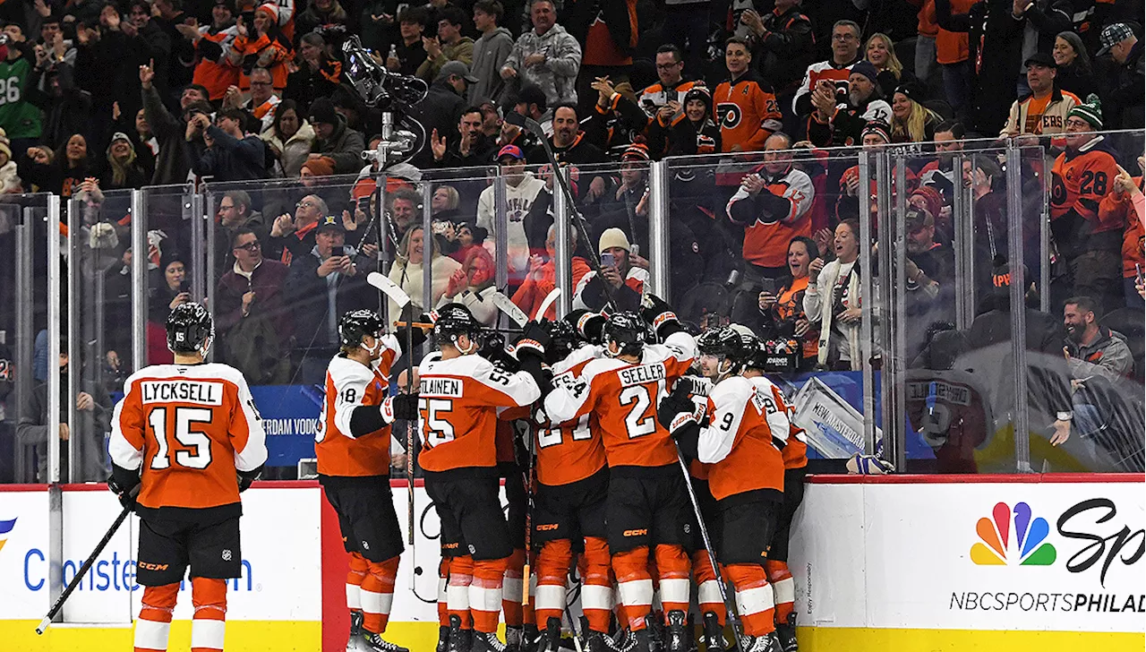 Flyers win in OT, push point streak to season-best 6 games